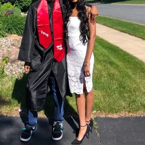 White lace express midi dress